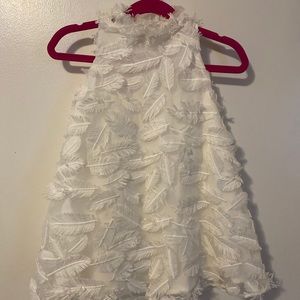 Janie and Jack white feather dress